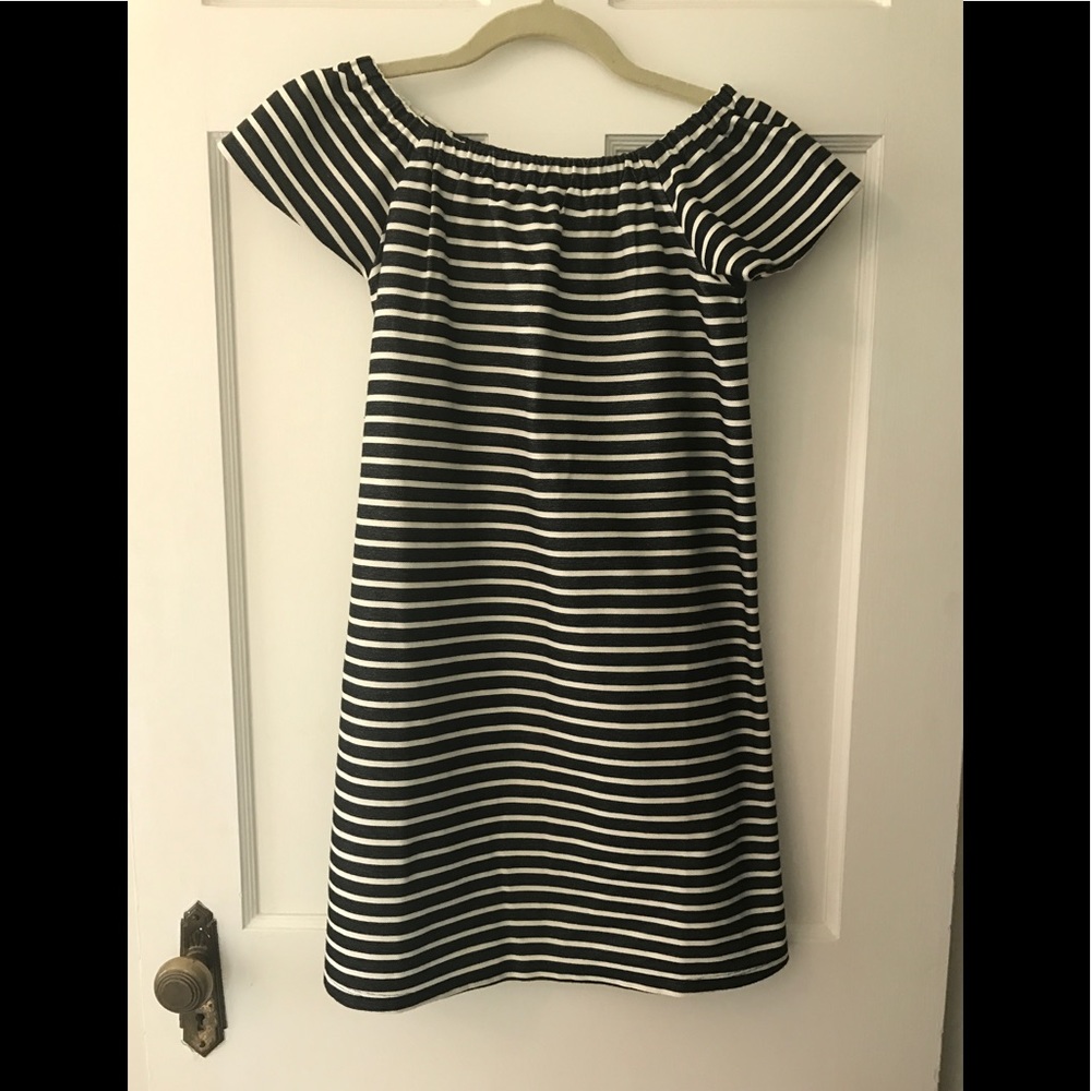 NWT Madewell Melody Striped Off the Shoulder Dress